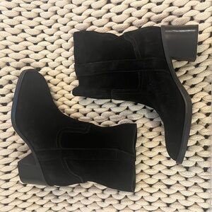 Steve Madden Romney Black Leather Ankle Boots